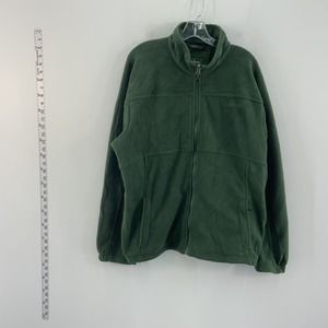 L.L. Bean Men's Green Poly Fleece Jacket Full Zip- Size L